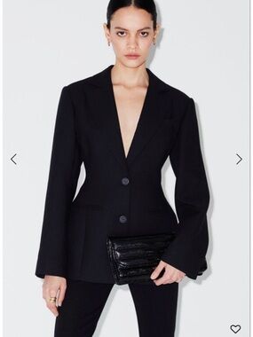 Anine Bing Robyn Black Women's Tailored Blazer, Medium